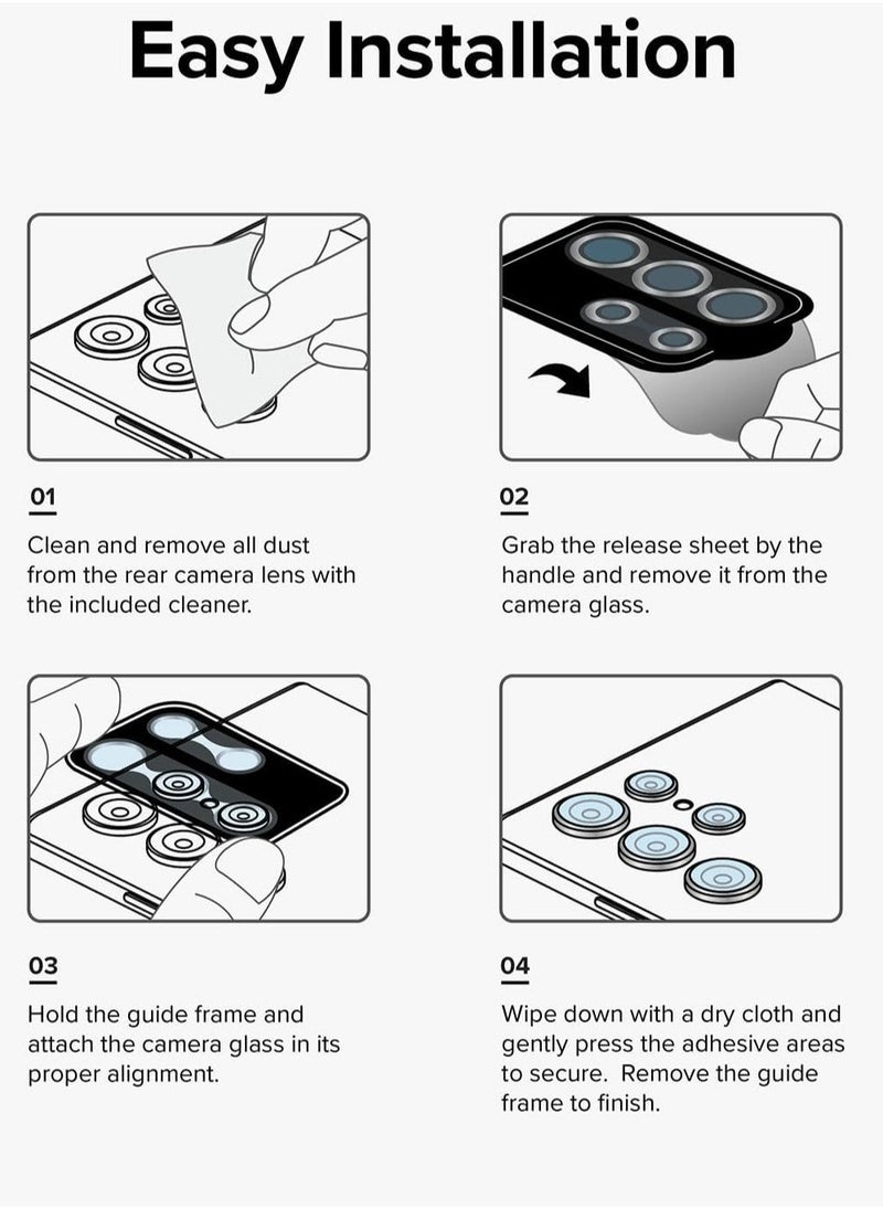 Raxoom Camera Lens Frame Glass Compatible with iPhone 15 Pro Max - Black - Image 5