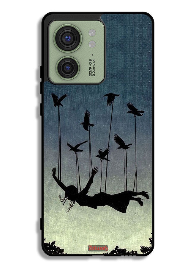 Tolwak Motorola Edge 40 Protective Case Cover Birds Holding Fallen Girl - Image 1