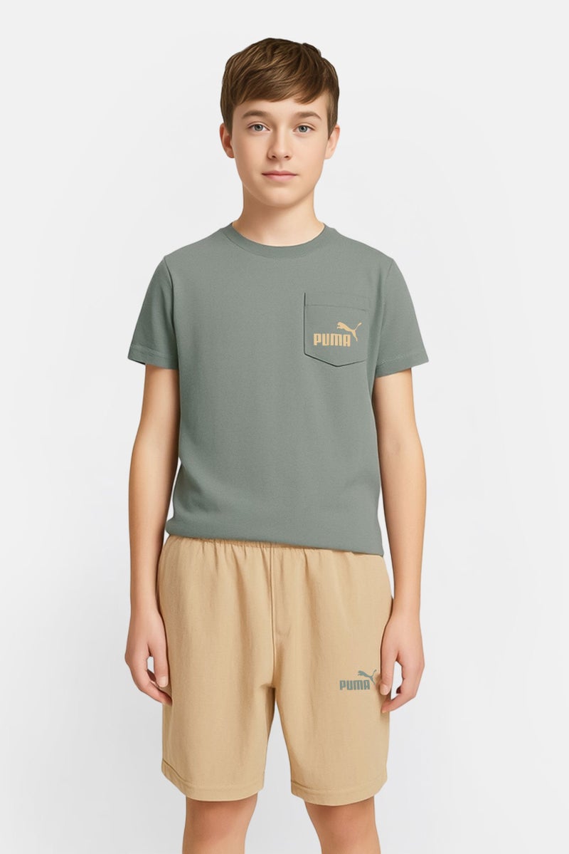 PUMA Kids Boy Sportswear Fit 2 Pcs Short Sleeve Outdoor T-Shirt And Shorts Set, Multicolor - Image 1