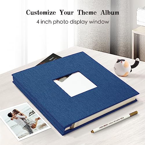 Spbapr Large Photo Album Self Adhesive 3x5 4x6 5x7 8x10 Pictures Magnetic Scrapbook 40 Blank Pages Linen Cover DIY Album with A Metal Pen - Image 2