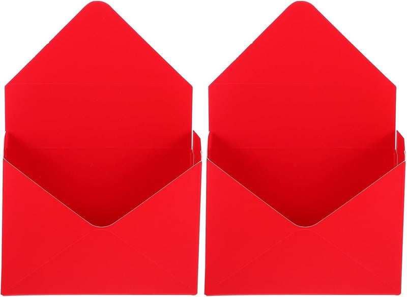 Yardwe 2pcs Red Paper Envelope Flower Boxes Bouquet Envelop Paperboard Storage Containers for Florist Wrapping and Flower Shop Packing - Image 1