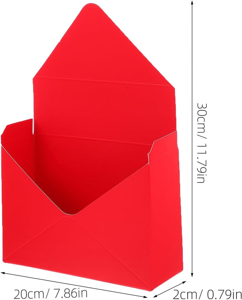 Yardwe 2pcs Red Paper Envelope Flower Boxes Bouquet Envelop Paperboard Storage Containers for Florist Wrapping and Flower Shop Packing - Image 2