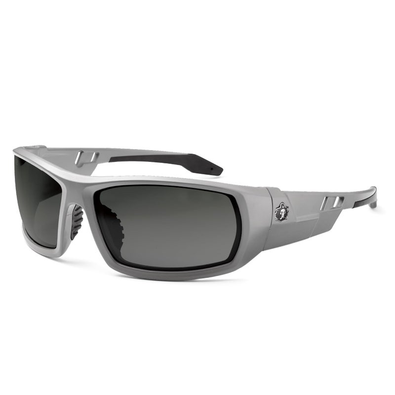 Ergodyne Skullerz Odin Polarized Safety Sunglasses - Matte Gray Frame, Smoke Lens - Image 1