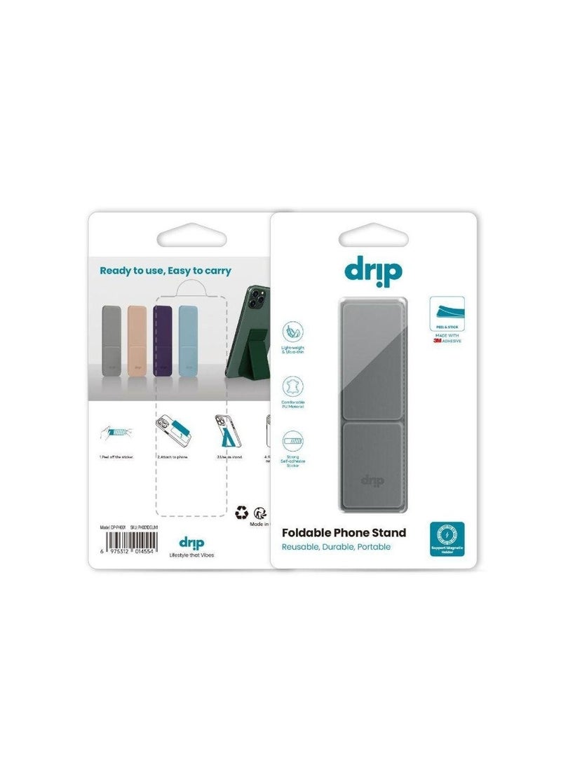 Drip Foldable Phone Stand - Lightweight, Durable, Portable, Multi-Functional with Ergonomic Design - Made with 3M Adhesive PU Material, Compatible with All Smartphones. - Image 4