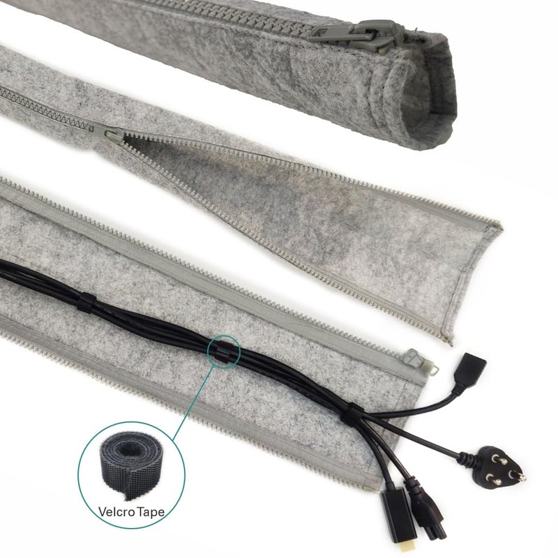 S CUBE Cable Sleeve Wrap Cover Management with Zipper for TV, Computer and Office - Image 2