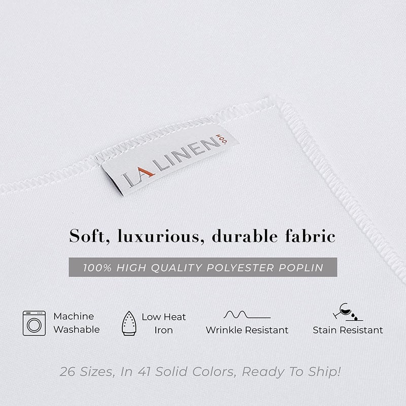 LA Linen Polyester Poplin Washable Round Tablecloth, Stain and Wrinkle Resistant Table Cover 51", Fabric Table Cloth for Dinning, Kitchen, Party, Holiday 51-Inch, Black, (TCpop51R_BlackP24) - Image 2