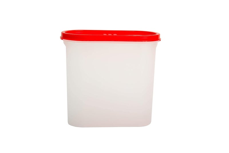 PRIZMA Pack of 10 Stackable BPA-Free Modular Design Air Tight Kitchen Storage Container Set with Plain Lids for Kitchen Organiser, Pulses, Aatta, Rice, Grains, (1800ml/7.6 Cup/60.9 Oz, Red) - Image 2