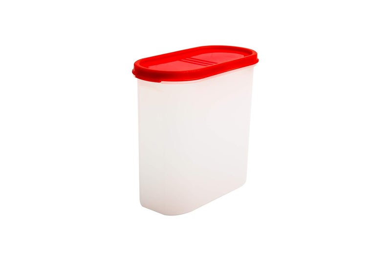 PRIZMA Pack of 10 Stackable BPA-Free Modular Design Air Tight Kitchen Storage Container Set with Plain Lids for Kitchen Organiser, Pulses, Aatta, Rice, Grains, (1800ml/7.6 Cup/60.9 Oz, Red) - Image 4