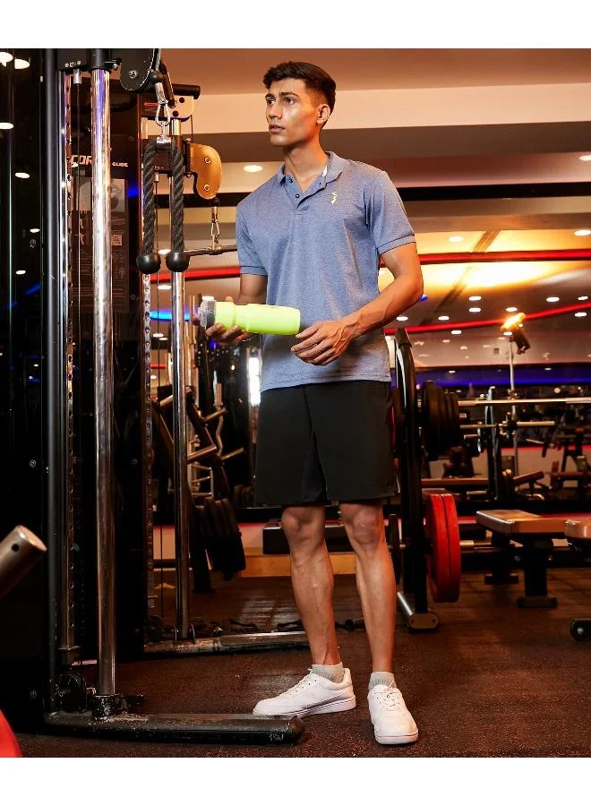 Campus Sutra CS Life Men's Charcoal Grey Basic Activewear Polo T-Shirt For Casual Wear | Spread Collar | Short Sleeve | Anti-Odor | Dri-Fit | Jersey T-Shirt Crafted With Comfort Fit & High-Performance