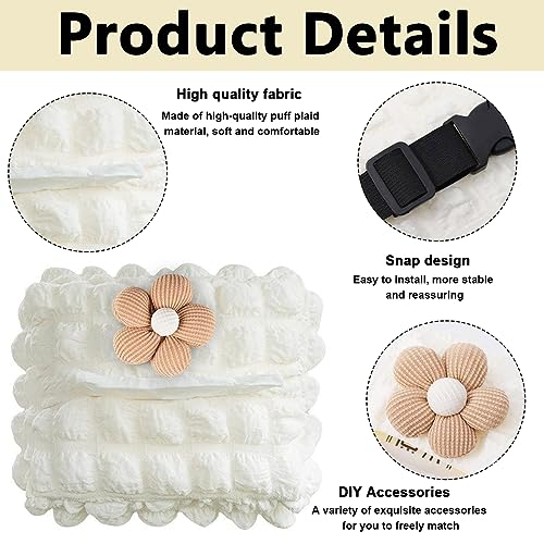 STHIRA® Car Tissue Holder with Plush Flower Universal Car Tissue Box Hanging Car Tissue Paper Holder for Sun Visor/Backseat/Armrest, Quick Release Buckle, Durable & Compact Tissue Holder for Car - Image 4