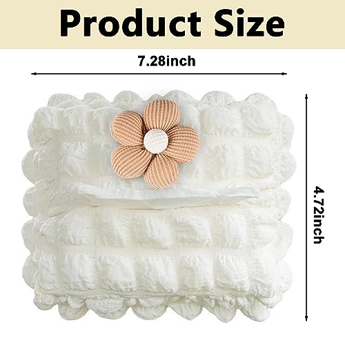 STHIRA® Car Tissue Holder with Plush Flower Universal Car Tissue Box Hanging Car Tissue Paper Holder for Sun Visor/Backseat/Armrest, Quick Release Buckle, Durable & Compact Tissue Holder for Car - Image 3
