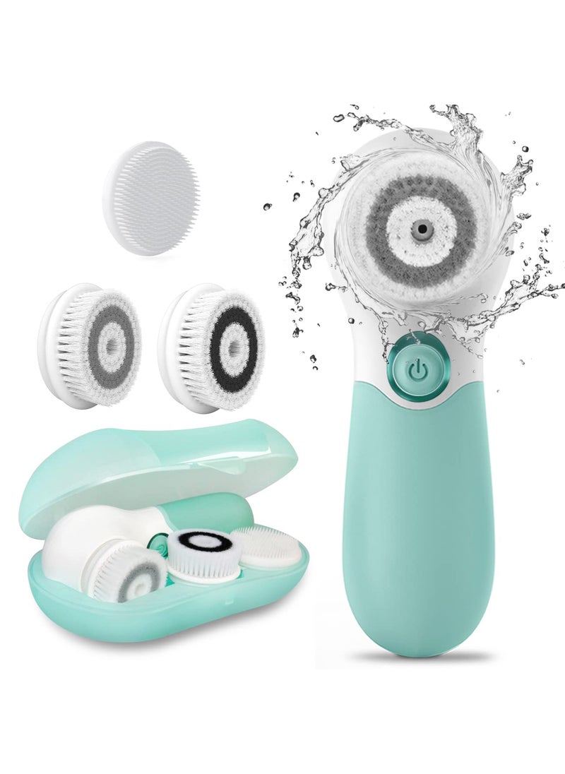 TOUCHBeauty Facial Cleansing Brush Electric Facial Exfoliating Massage Brush with 3 Cleanser Heads and 2 Speeds Adjustable for Deep Cleaning, Removing Blackhead, Face Massaging 