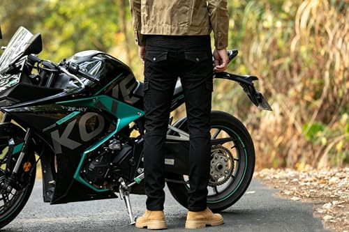 CTBQiTom Motorcycle Pants for Men with CE Level 2 Armor, Protective Riding Jeans, Durable Stretch Denim for Adventure Touring & All Season - Image 3