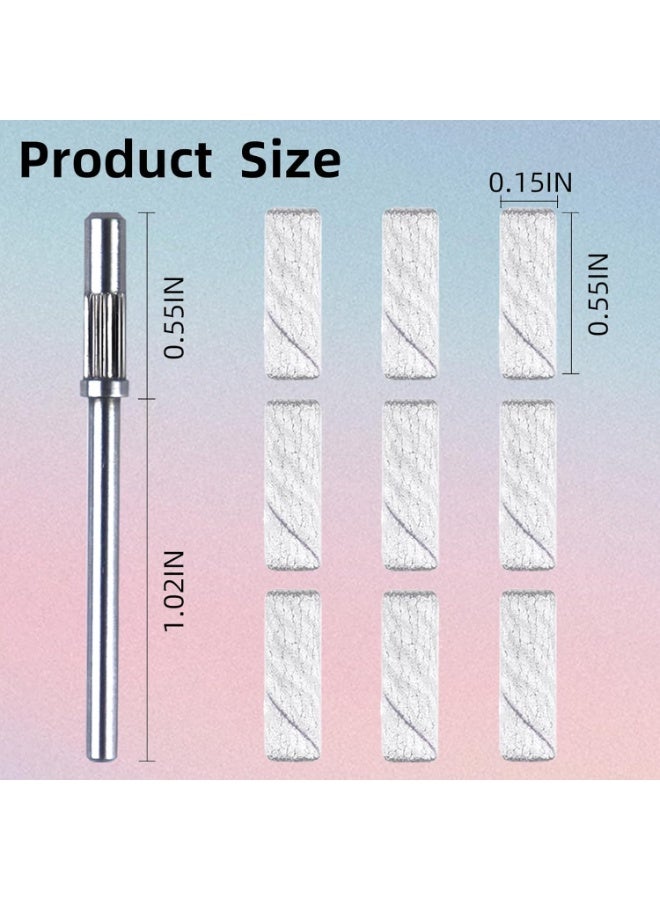 Bukela 240 Grit White Small Sanding Bands Nail Drill Bit, Extreme Fine Grit Mini Sanding Band, Upgrade 3.1mm Mandrel Bits, Professional Nails Drill for Acrylic (100 Pcs) - Image 5