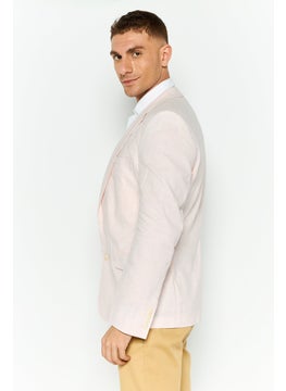 Asos Design Men Skinny Fit Plaid Wedding Suit Jacket, Light Pink  - Image 3