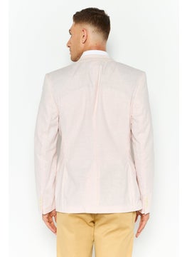 Asos Design Men Skinny Fit Plaid Wedding Suit Jacket, Light Pink  - Image 4