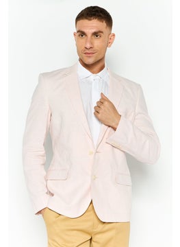 Asos Design Men Skinny Fit Plaid Wedding Suit Jacket, Light Pink  - Image 1