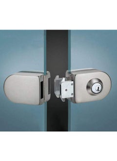 YDT GROUPS 3 Years Warranty Glass Double Door Lock One Side Key and One Side Knob Suitable for Sliding and Swing Doors with 3 Brass Computer Wave Keys Pack of 1 Pc