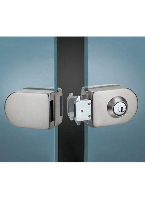 YDT GROUPS 3 Years Warranty Glass Double Door Lock One Side Key and One Side Knob Suitable for Sliding and Swing Doors with 3 Brass Computer Wave Keys Pack of 1 Pc