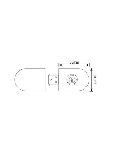 YDT GROUPS - YDT GROUPS 3 Years Warranty Glass Double Door Lock One Side Key and One Side Knob Suitable for Sliding and Swing Doors with 3 Brass Computer Wave Keys Pack of 1 Pc - Image 1