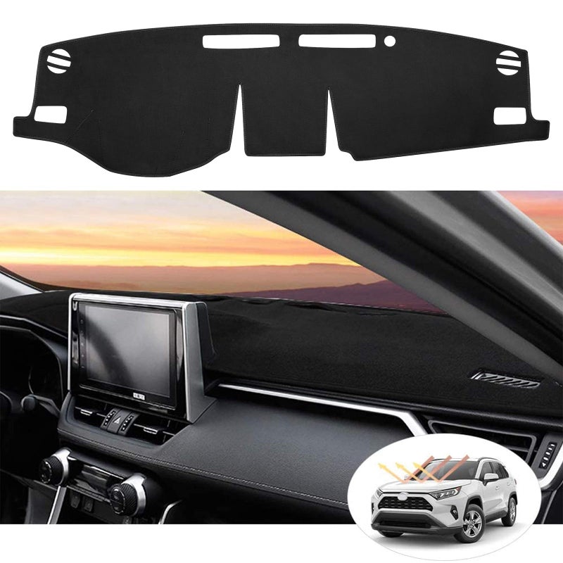 SPEEDWOW Dashboard Dash Board Cover Mat Compatible with Toyota RAV4 20192024Without HUD Models