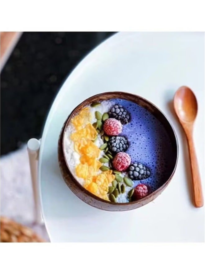 ح واحة 5 أوعية جوز الهند المصقولة، أوعية العصائر، خيار صحي من قشر جوز الهند، هدايا نباتية صديقة للبيئة، 13*13*7 سم - Image 2