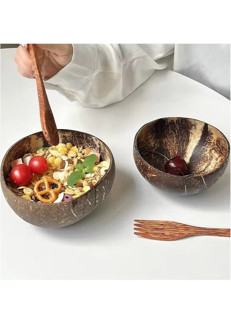 ح واحة 5 أوعية جوز الهند المصقولة، أوعية العصائر، خيار صحي من قشر جوز الهند، هدايا نباتية صديقة للبيئة، 13*13*7 سم - Image 3