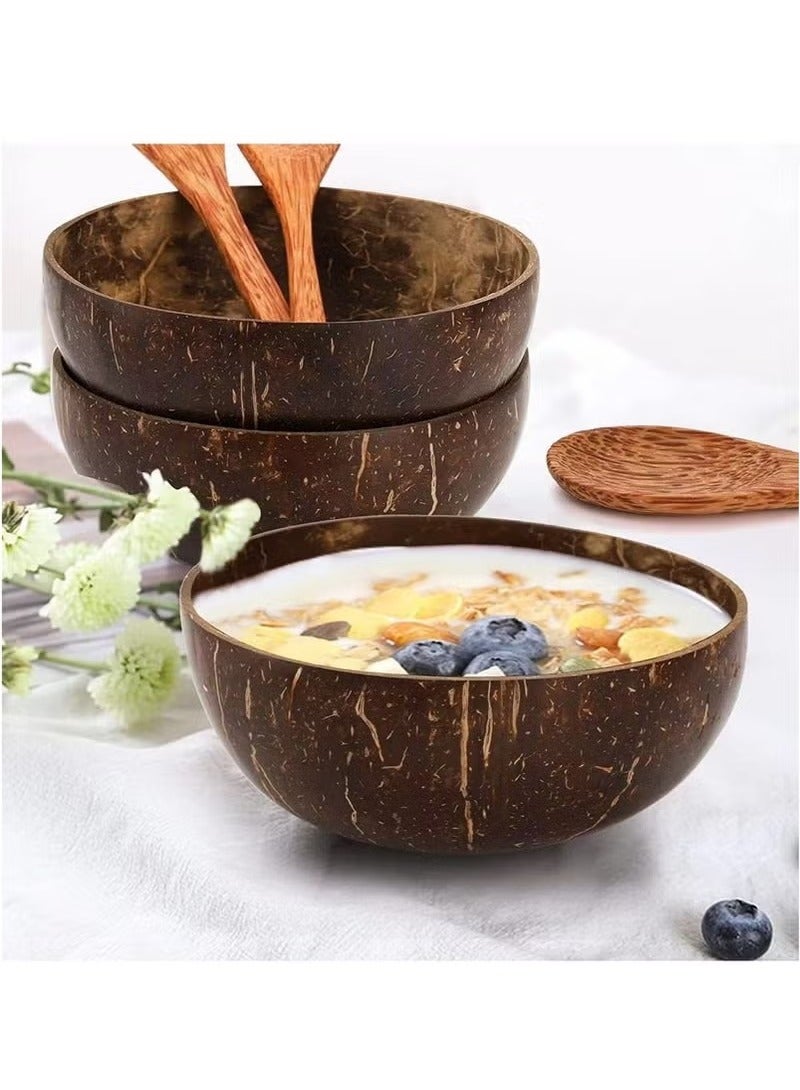 ح واحة 5 أوعية جوز الهند المصقولة، أوعية العصائر، خيار صحي من قشر جوز الهند، هدايا نباتية صديقة للبيئة، 13*13*7 سم - Image 4