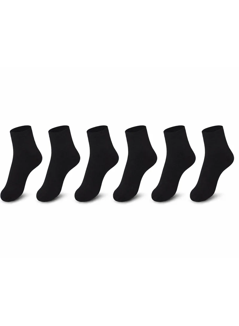 Ampm Mens Cotton-blended Ankle length Socks (PACK OF 6) Lightweight, Ultra-Soft touch, Secure Gentle Grip, Reinforced stitch, Skin Friendly - BLACK