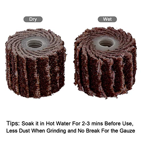 ANCIRS 12Pcs 120 Grit Flap Sanding Wheel Head Grinding Disc (10mm/0.39") with 2 of 3mm Arbor for Rotary Tool - Sandpaper Drum - Image 4