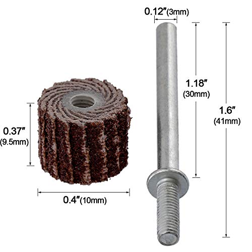 ANCIRS 12Pcs 120 Grit Flap Sanding Wheel Head Grinding Disc (10mm/0.39") with 2 of 3mm Arbor for Rotary Tool - Sandpaper Drum - Image 2