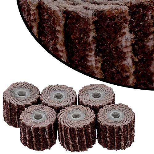 ANCIRS 12Pcs 120 Grit Flap Sanding Wheel Head Grinding Disc (10mm/0.39") with 2 of 3mm Arbor for Rotary Tool - Sandpaper Drum - Image 3