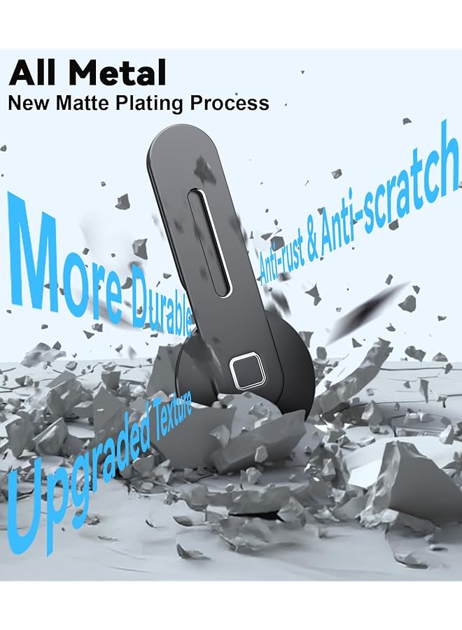 كلاود فالي حامل كمبيوتر محمول قابل للتعديل، حامل هاتف مغناطيسي، مشبك جانبي رفيع من الألومنيوم لشاشة الكمبيوتر لسلسلة iPhone Magsafe وجميع الهواتف، حامل توسيع محمول قابل للطي للكمبيوتر، أسود - Image 4