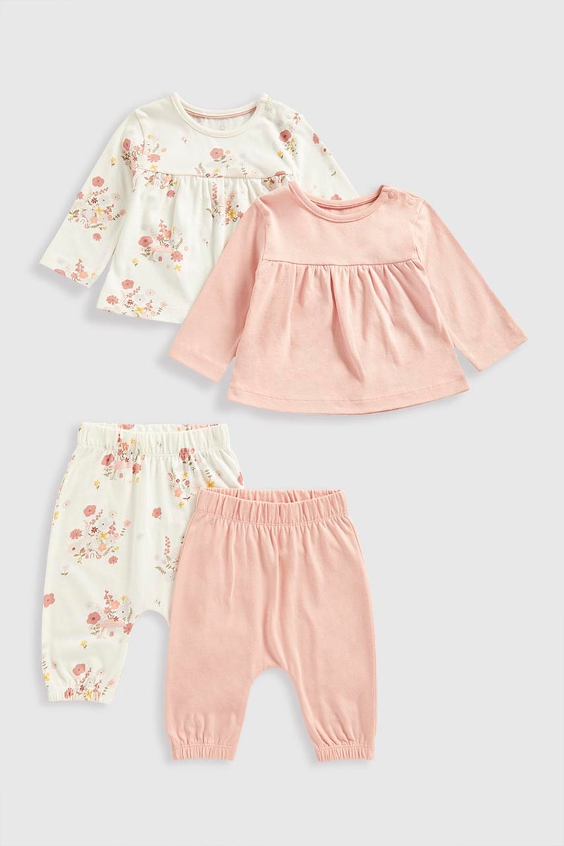 mothercare Autumnal T-Shirts and Joggers 4-Piece Set - Image 1