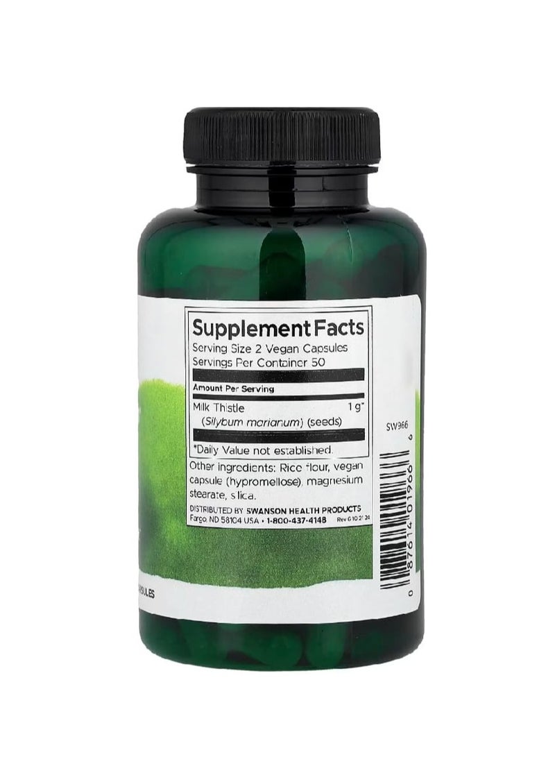 سوانسون كبسولات شوك الحليب كامل الطيف ٥٠٠ مجم ١٠٠ كبسولة نباتية - Image 2