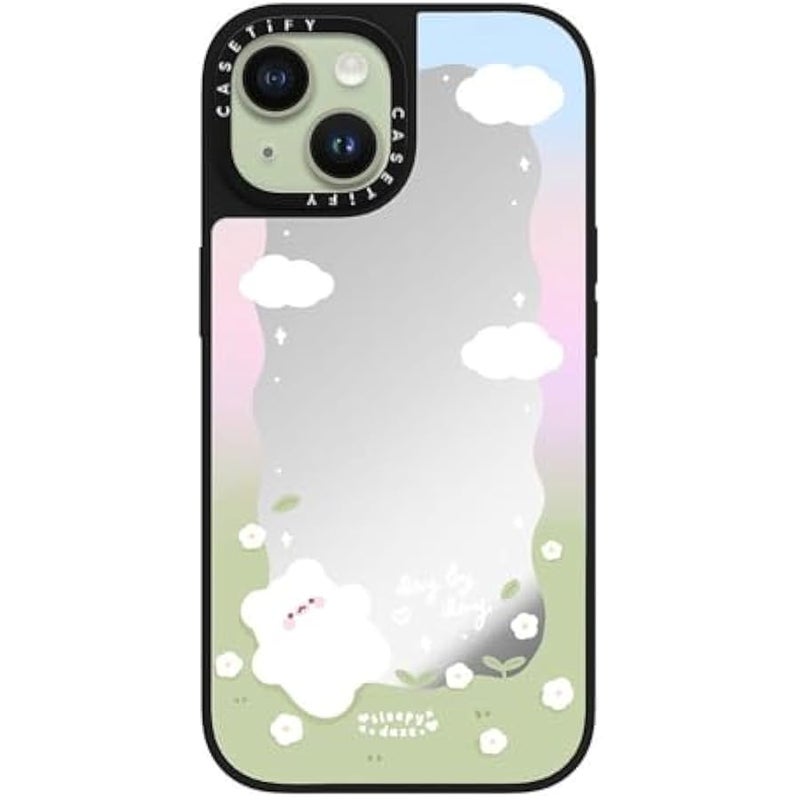 Casetify Mirror iPhone 15 Case 【Reflective / 4.9ft Drop Protection/Compatible with Magsafe】 - Day by Day by sleepydaze - Silver on Black - Image 3