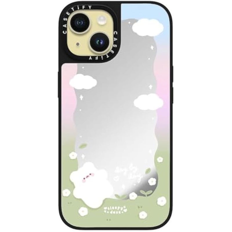 Casetify Mirror iPhone 15 Case 【Reflective / 4.9ft Drop Protection/Compatible with Magsafe】 - Day by Day by sleepydaze - Silver on Black - Image 2