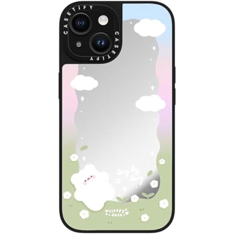 Casetify Mirror iPhone 15 Case 【Reflective / 4.9ft Drop Protection/Compatible with Magsafe】 - Day by Day by sleepydaze - Silver on Black - Image 5