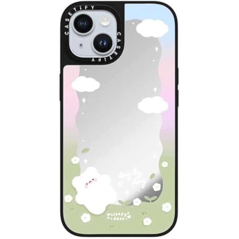 Casetify Mirror iPhone 15 Case 【Reflective / 4.9ft Drop Protection/Compatible with Magsafe】 - Day by Day by sleepydaze - Silver on Black - Image 4