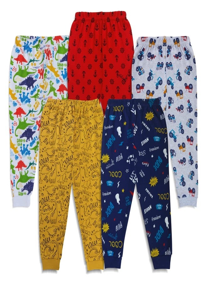 X2O Kids Cotton Pajama Pants with All Over Print and Bright Colors (Multicolor) (Pack of 5)(2-3 Years) - Image 1