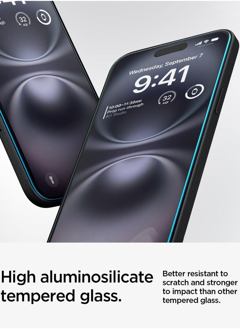 Spigen - واقي شاشة Glastr Ez Fit [عبوتان] لهاتف iPhone 15 PLUS من الزجاج المقسى الممتاز - سهل الاستخدام مع حماية المستشعر - Image 1