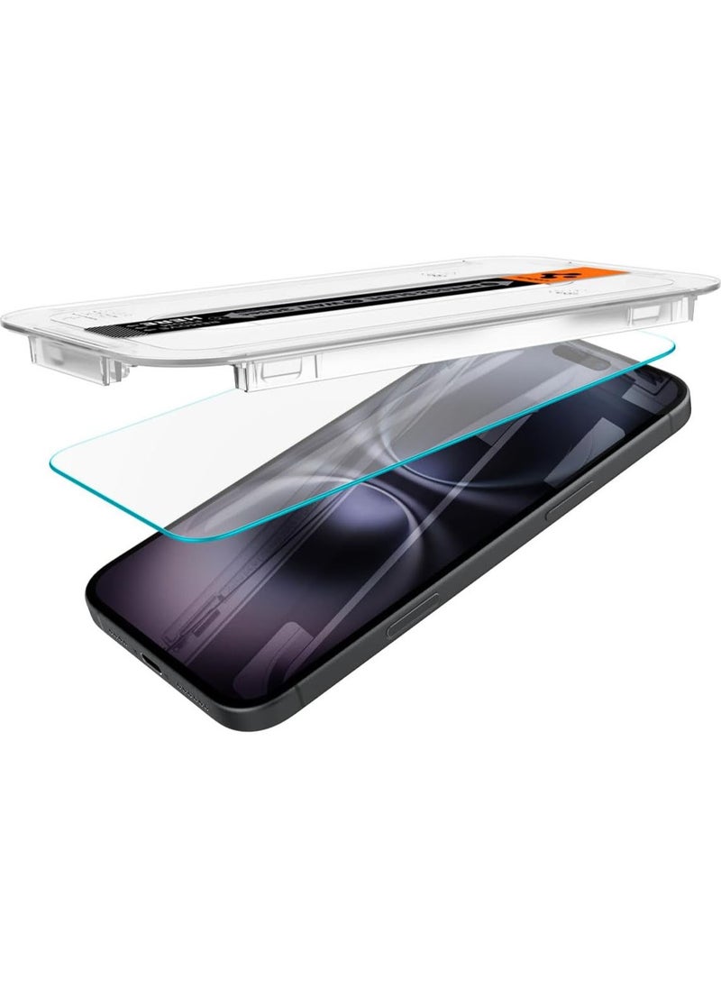 Spigen - واقي شاشة Glastr Ez Fit [عبوتان] لهاتف iPhone 15 PLUS من الزجاج المقسى الممتاز - سهل الاستخدام مع حماية المستشعر - Image 1
