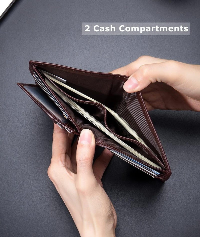 Contacts Slim Wallet for Men RFID Blocking Genuine Leather Minimalist Front Pocket Wallets for Men - Black… - Image 3