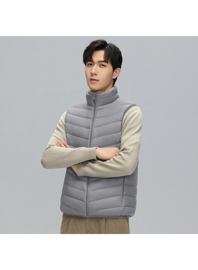YaYa Winter Casual Warm Lightweight Soft Outerwear Down Vest Men's Stand Collar Waistcoat Men - Image 4