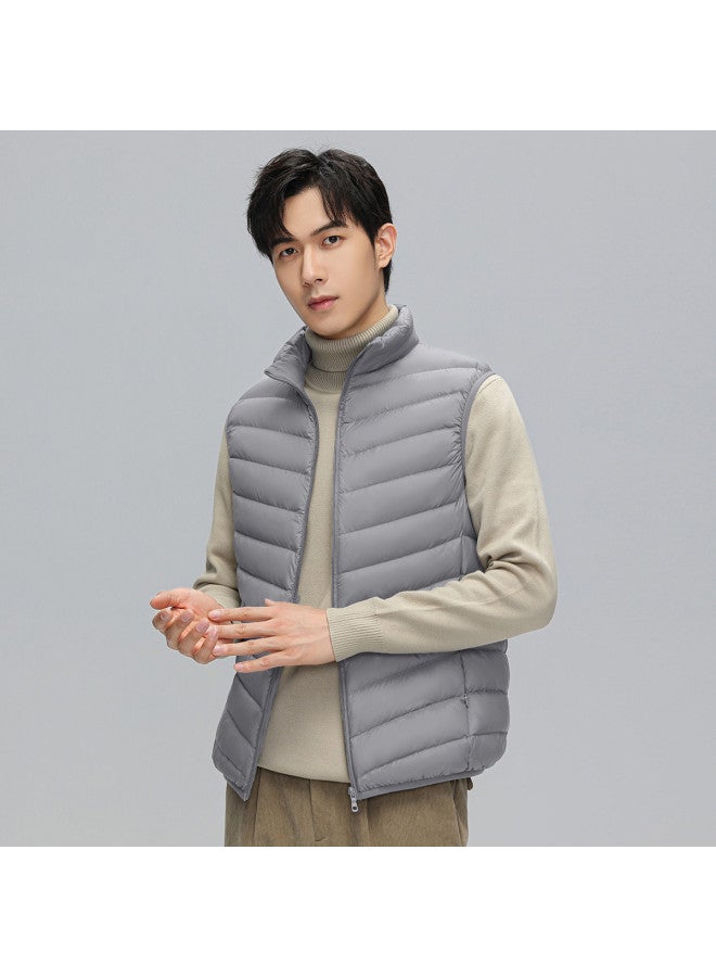 YaYa Winter Casual Warm Lightweight Soft Outerwear Down Vest Men's Stand Collar Waistcoat Men - Image 5