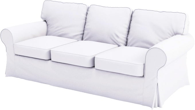 EKTORP 3 SEAT SOFA COTTON COVER REPLACEMENT IS CUSTOM MADE SLIPCOVER COMPATIBLE FOR IKEA EKTORP SOFA COVER WHITE FLAX COTTON