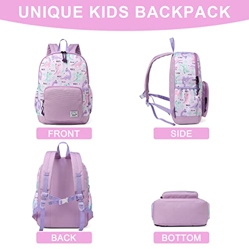 VASCHY Kids backpacks Girls, Cute Lightweight Water Resistant Toddler Kindergarten Preschool Backpack Purple Dinosaurs Purple Dinosaurs - Image 5