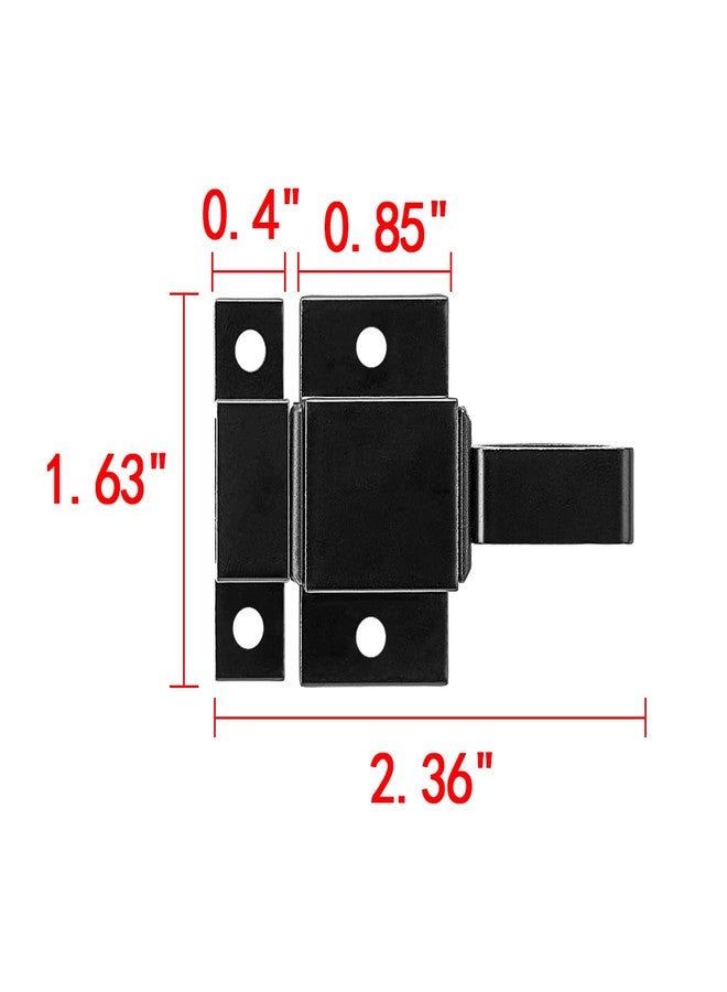 INIRET 2 Packs Self-Closing Latches, Black Spring Door Lock, Aluminum Alloy Automatic Gate Latch with Spring Loaded Pin, Security Window & Cabinet Lock - Image 2