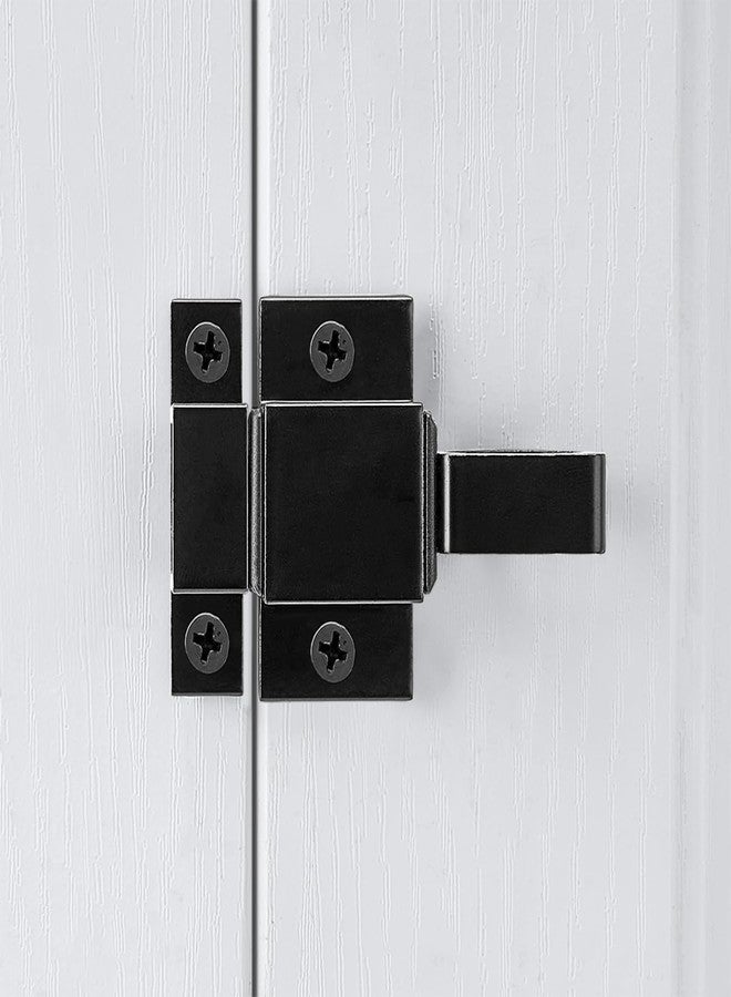 INIRET 2 Packs Self-Closing Latches, Black Spring Door Lock, Aluminum Alloy Automatic Gate Latch with Spring Loaded Pin, Security Window & Cabinet Lock - Image 4