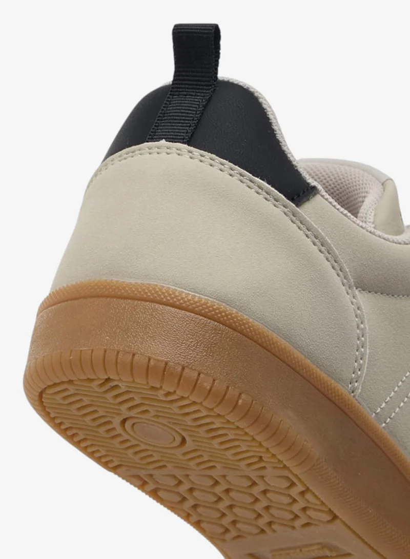 kangaROOS BEIGE Women's Logo Embroidered Sneakers With Lace-Up Closure for Women | Best Price UAE